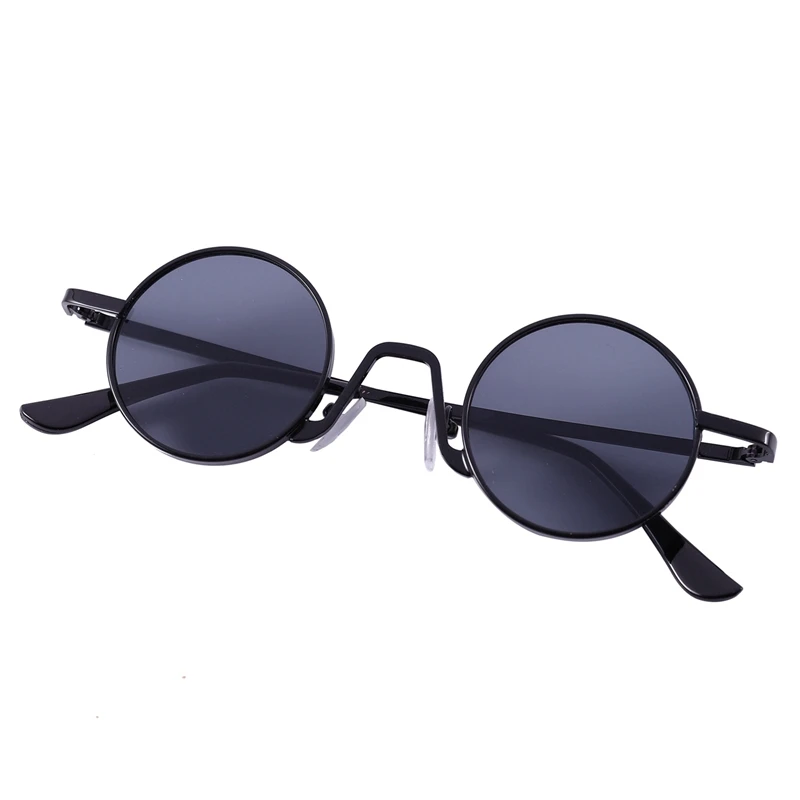 2X Round Sunglasses Brand Design Women Men Sunglasses Luxury Retro Uv400 Eyewear Fashion Shades-Black & Black Gray