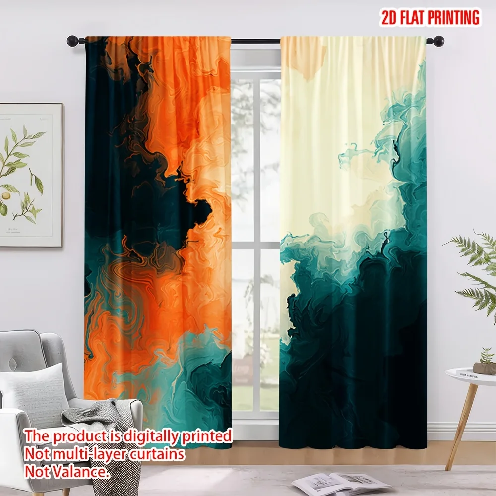 Vortex modern art curtains, pole-mounted installation. Suitable for living rooms, bedrooms, dining rooms and hotels.