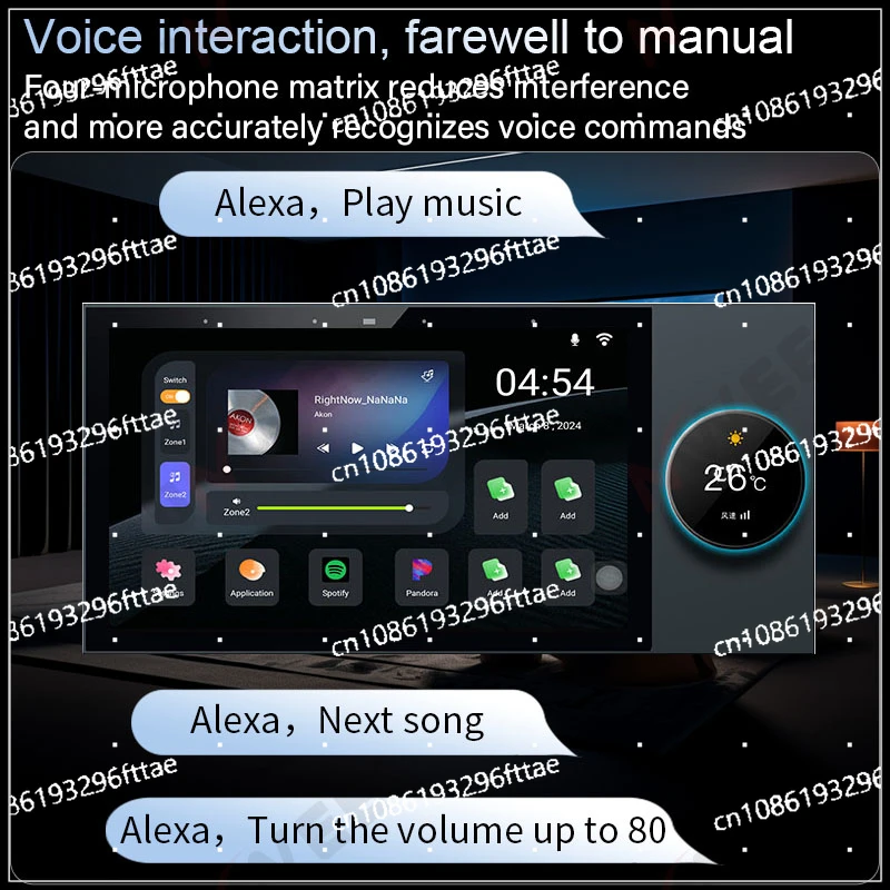 7 Inch Android 11 Alexa Voice  Tuya Smart Home Control Panel with Rotary Button Built in E-share Zigbee Hub WiFi  Wall Amplifier