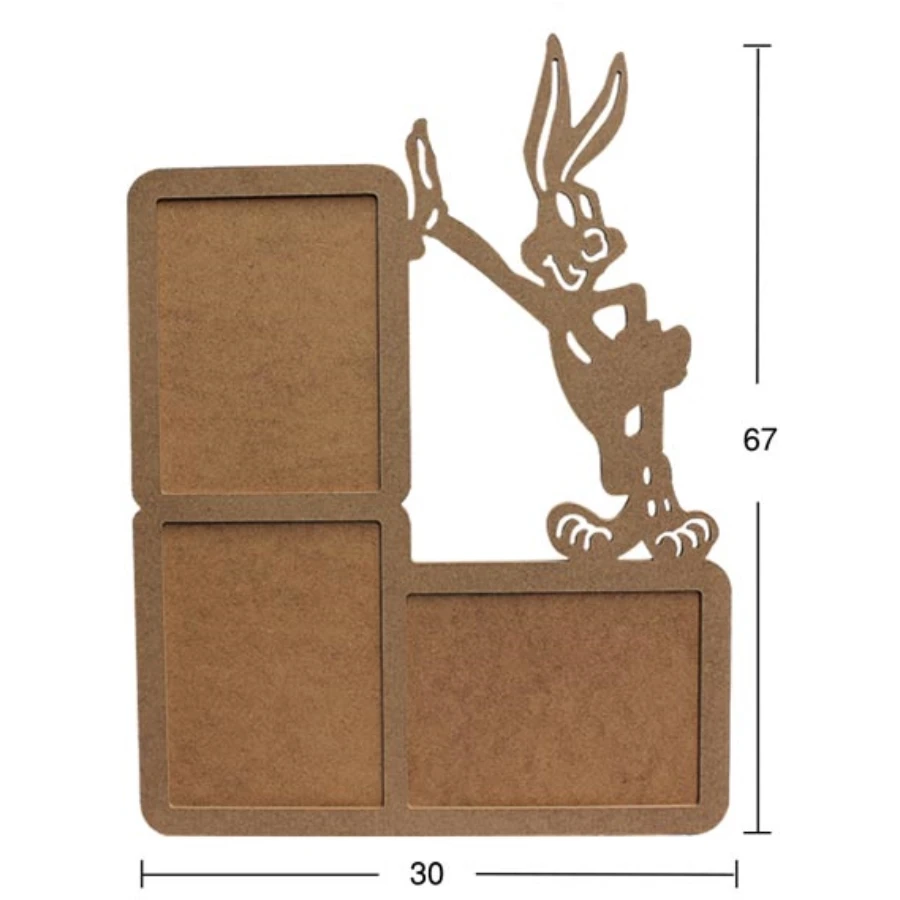 Frame 91 multi picture frame, unpainted raw wood Mdf frame