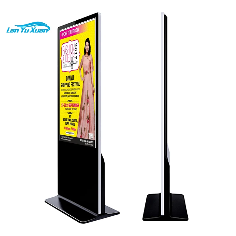 

KINGONE Shop Restaurant 43 55 Inch Advertising Screen Floor Standing LCD Signage Display Kiosks