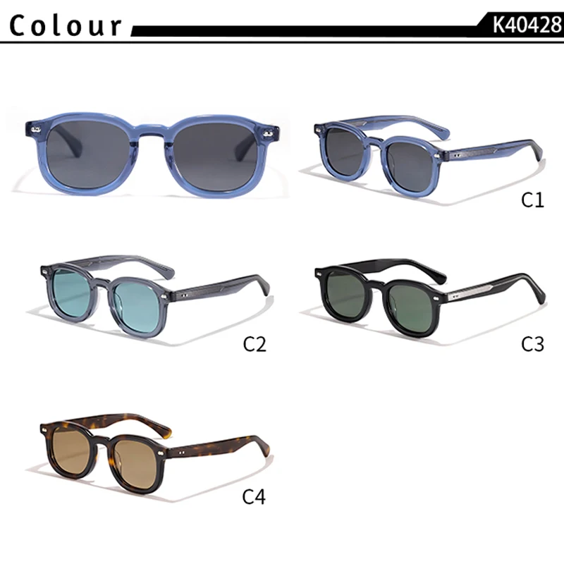 CATERSIDE Retro Runde Herren-Sonnenbrille mit kleinem Rahmen, hochwertige Sonnenbrille mit Acetat-Rahmen, für Damen, Partys, Reisen, Outdoor-Brille – Detail 1