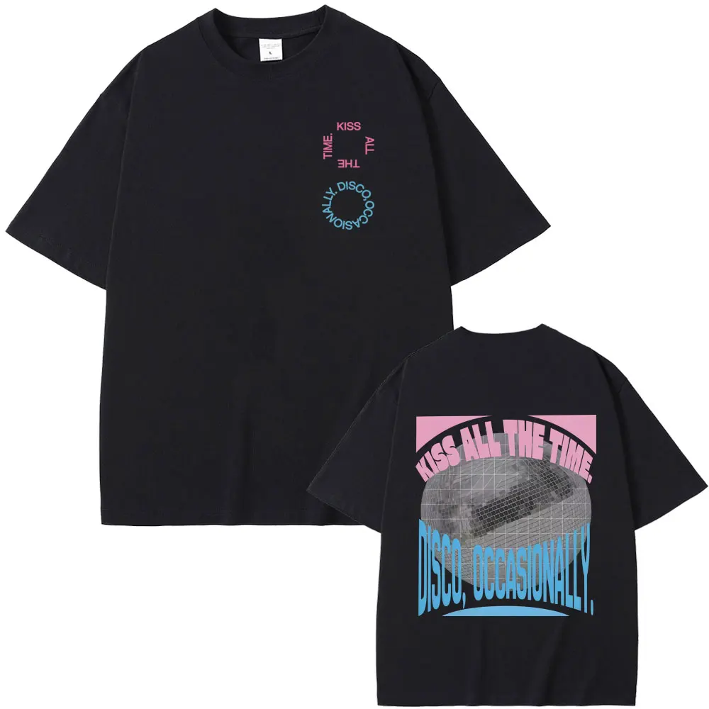 Kiss All The Time Disco Occasionally Album Graphic T-shirt Men Women Fashion Oversized T Shirt Male High Quality Cotton T-shirts
