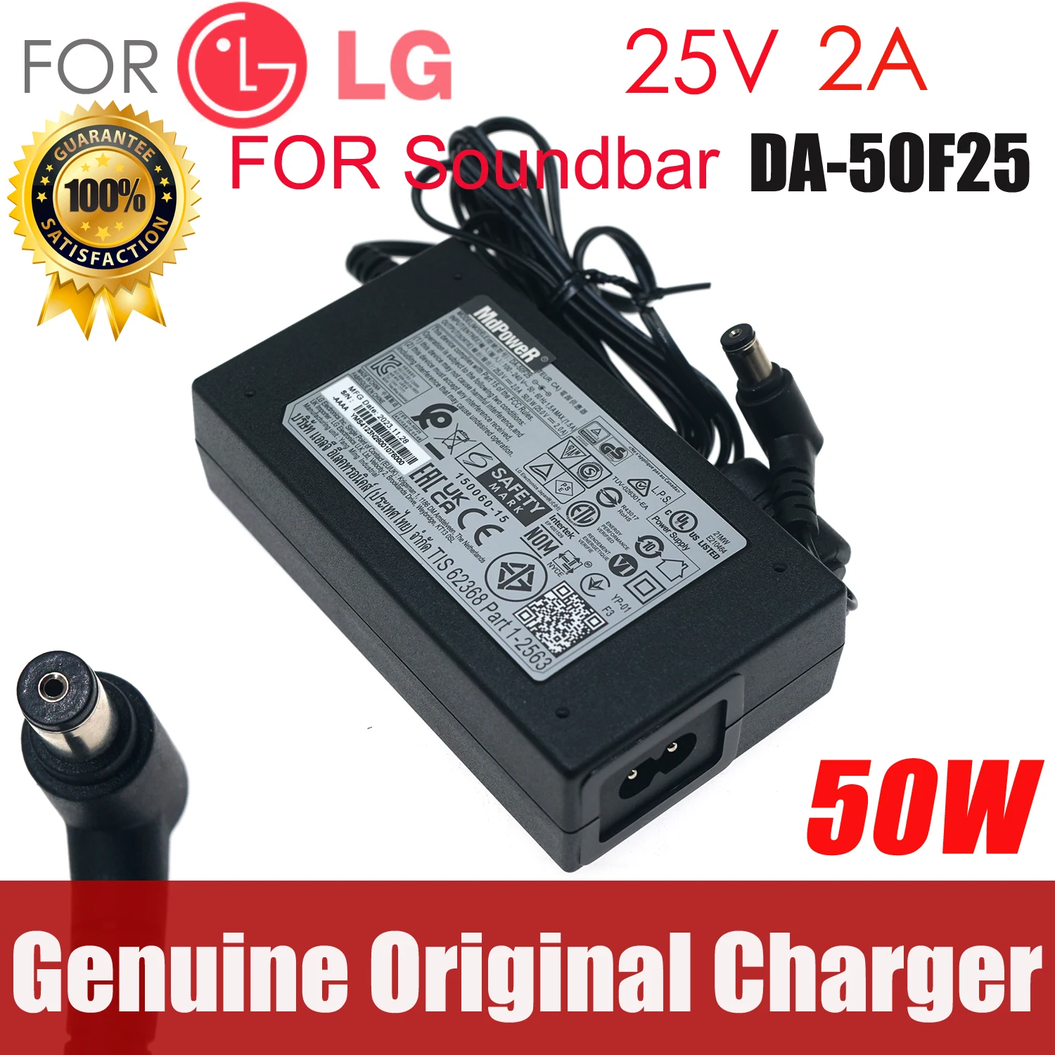 

25V 2A 50.0W Original AC Adapter Charger For LG DA-50F25 LAS750M LAS855M NB4530A NB5530 SJ8EAY 62909702 SOUND BAR Power Supply