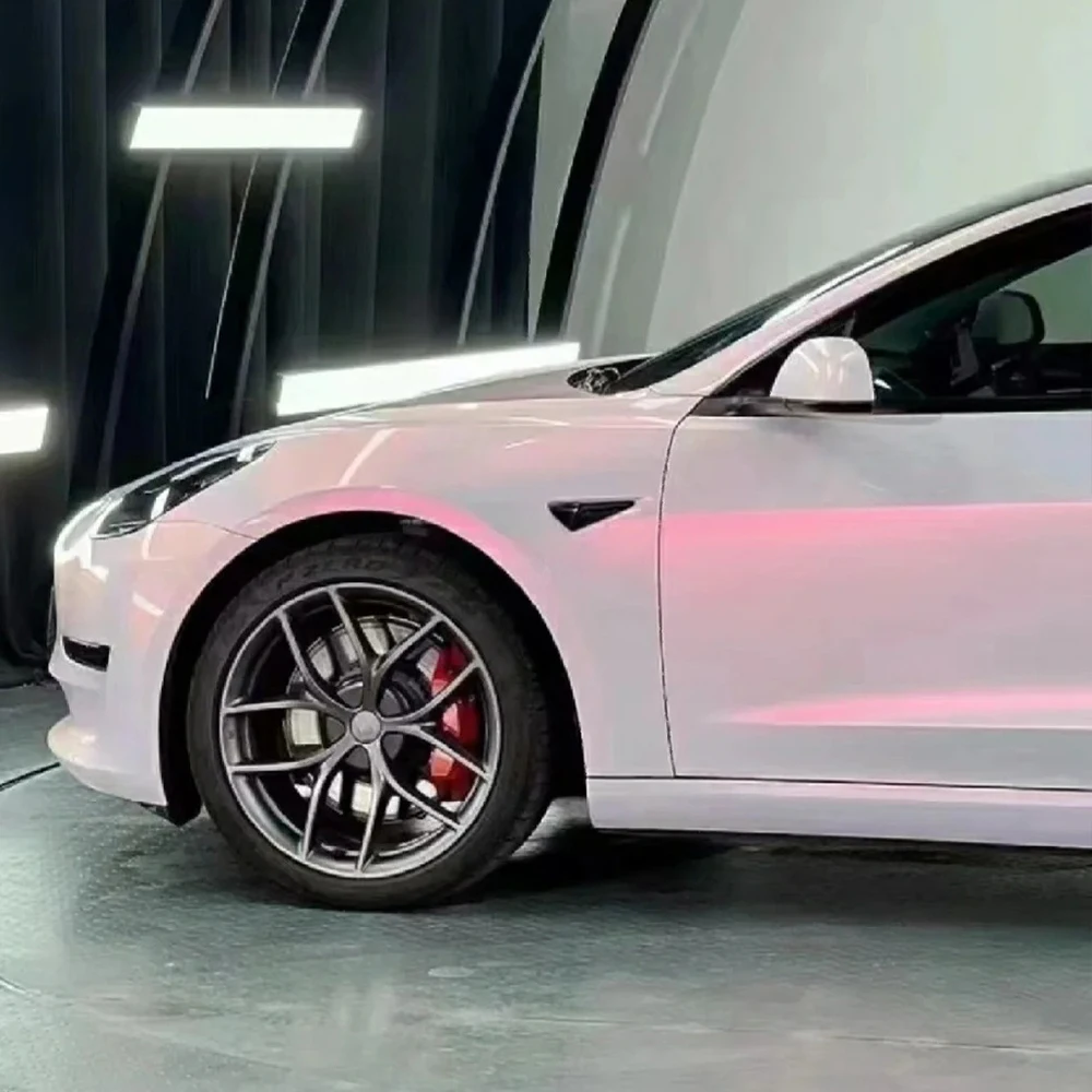 Platinum Phantoom Pink Car Sticker Wrap Vinyl Film Color Change PET Bubble Free Film PVC Decal Car Accessories Interior Exterior view 2