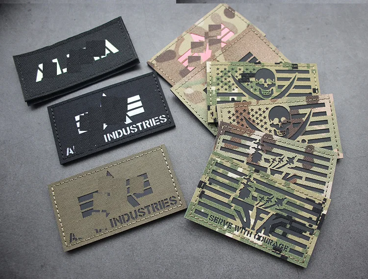 Outdoor Tactical Bag Accessories Badge Laser-Cut IR Reflective JFK Carrier Camo Armband Clothing Jacket Helmet Pasted Hook Patch