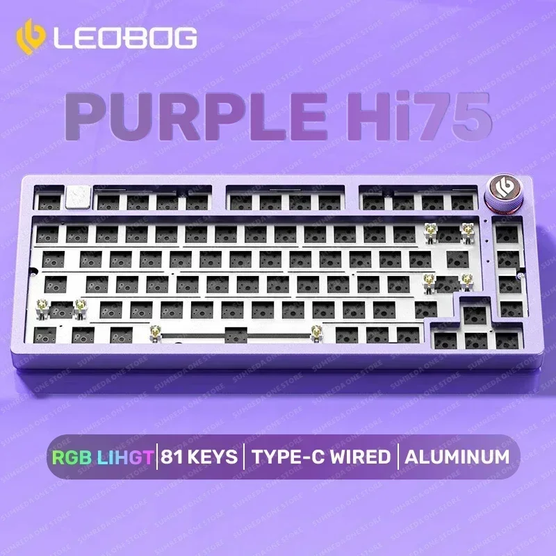 

LEOBOG Hi75 Sugar65 Custom Mechanical Keyboard Aluminum Kits Hot Swap Wired Gaming Keyboard RGB Gamer Gasket Keyboard With Knob