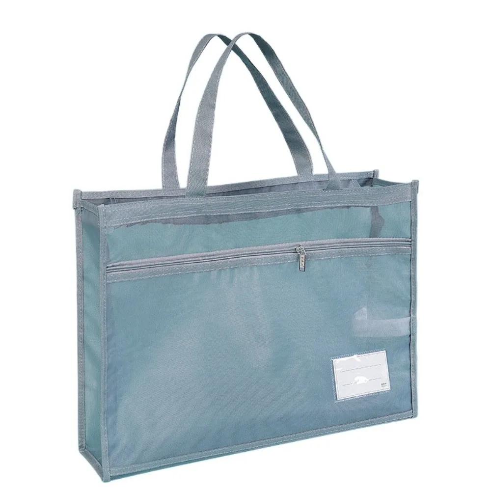 

Lightweight A3 Zipper Pouch Bag Large-capacity Creative Multi-layer File Organizer Mesh Canvas Book Storage Bag School