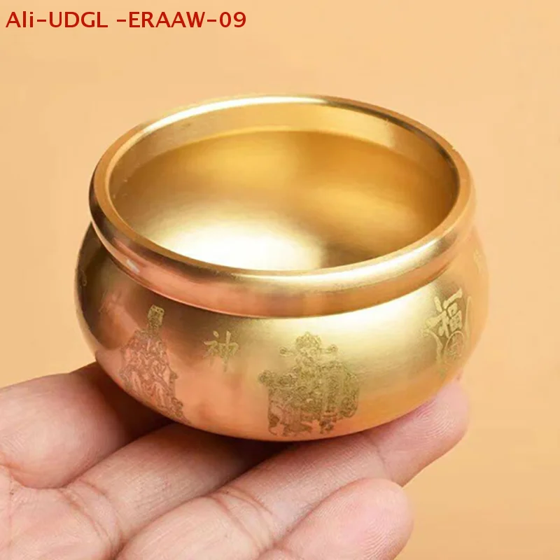 Brass Cornucopia Desk Ornament for Fortune Attraction and Magical Wealth Accumulation