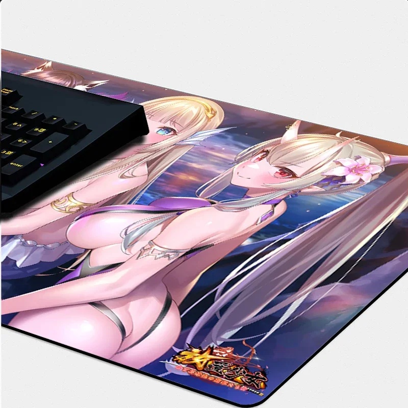 Bantalan Mouse Anime seksi Hentai mousepad besar alas Mouse komputer besar alas meja gadis cantik gadis lucu