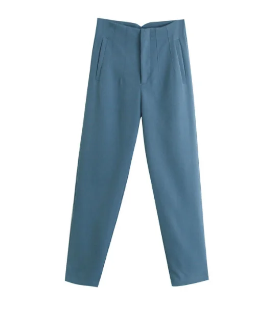 TRAF Fashion Office Wear pantaloni a vita alta per donna pantaloni formali abiti da ufficio pantaloni a matita pantaloni da donna bianchi rosa neri