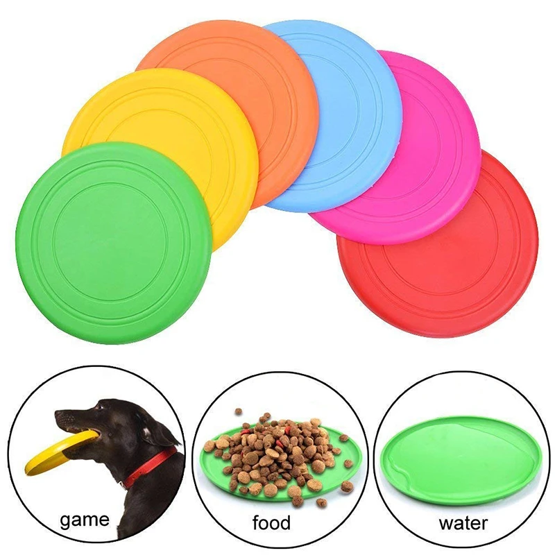 1pcs Soft Non-Slip Dog Flying Disc Silicone Game  Anti-Chew Dog Toy Pet Puppy Training Interactive Dogs Supplies