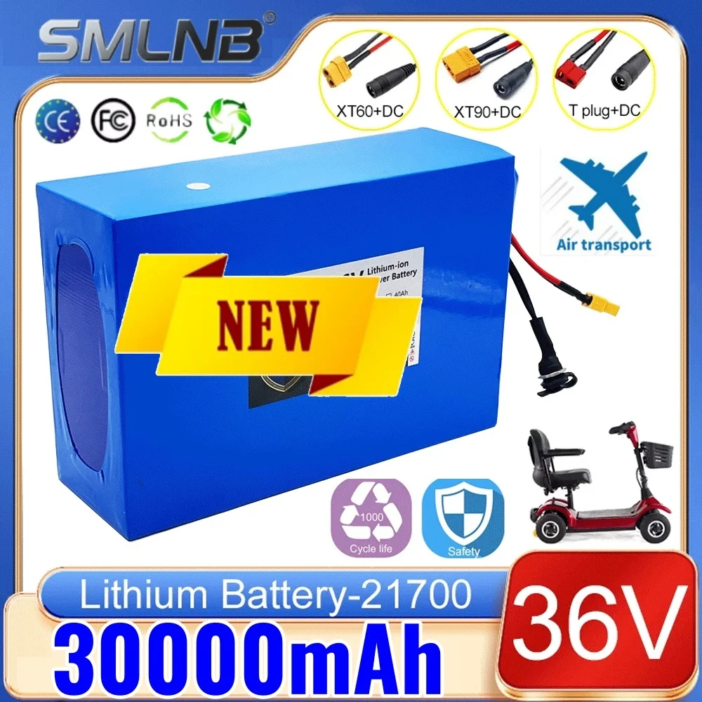 💖36V 30Ah 10s6p 21700 Lithium Battery Pack 42V 500w 800w 1000w 1200w 1500w Batteries Cell Built in BMS💖