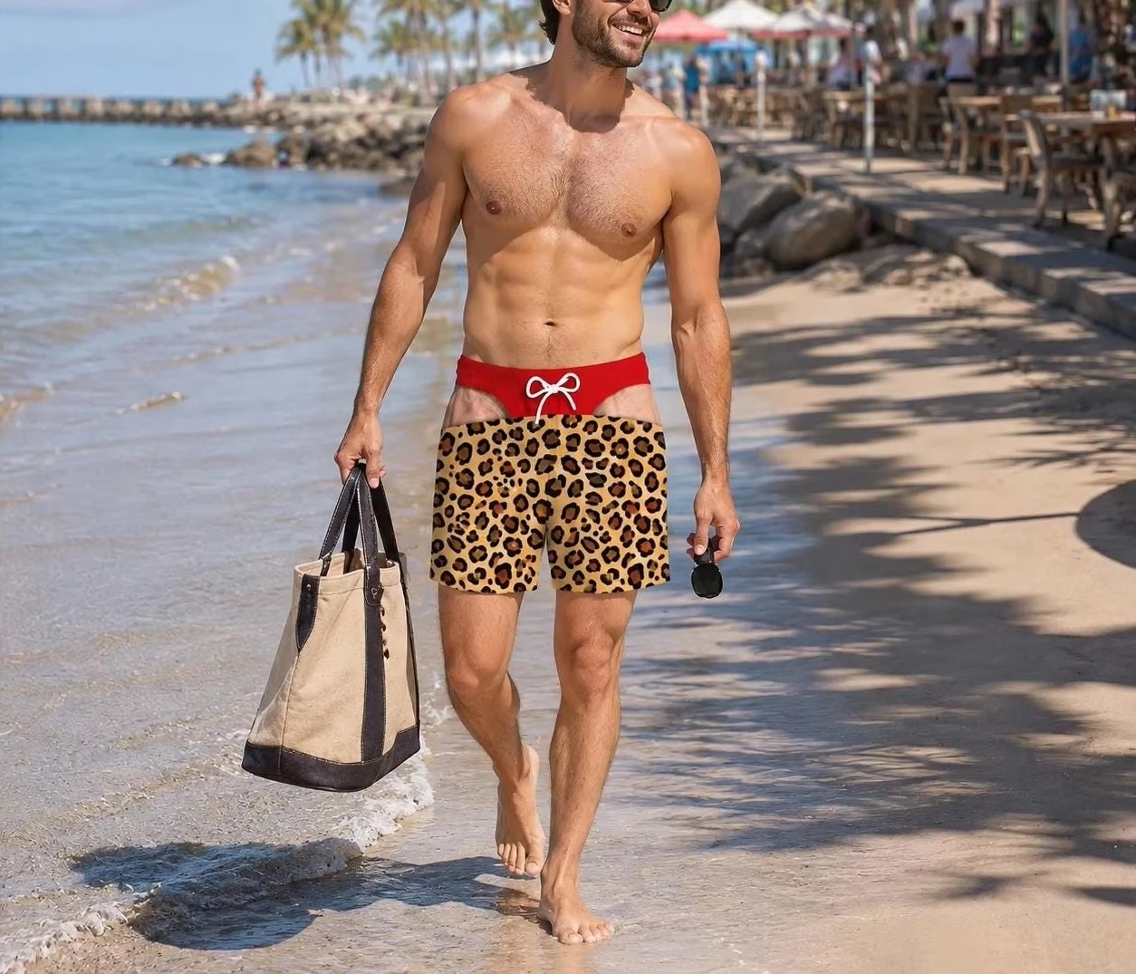 Funny Swim Trunks Fake Underwear Beach Shorts, Wide Load Birthday Gag Gift Fashion Summer Loose Vacation Shorts Family Matching