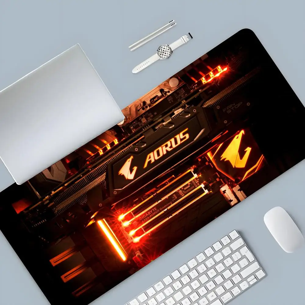 A-Aorus Game Mouse Pad Cartoon Lockedge Large Gaming Pad Computer Gamer Keyboard Mouse Mat Desk Mousepad for PC Desk Pad