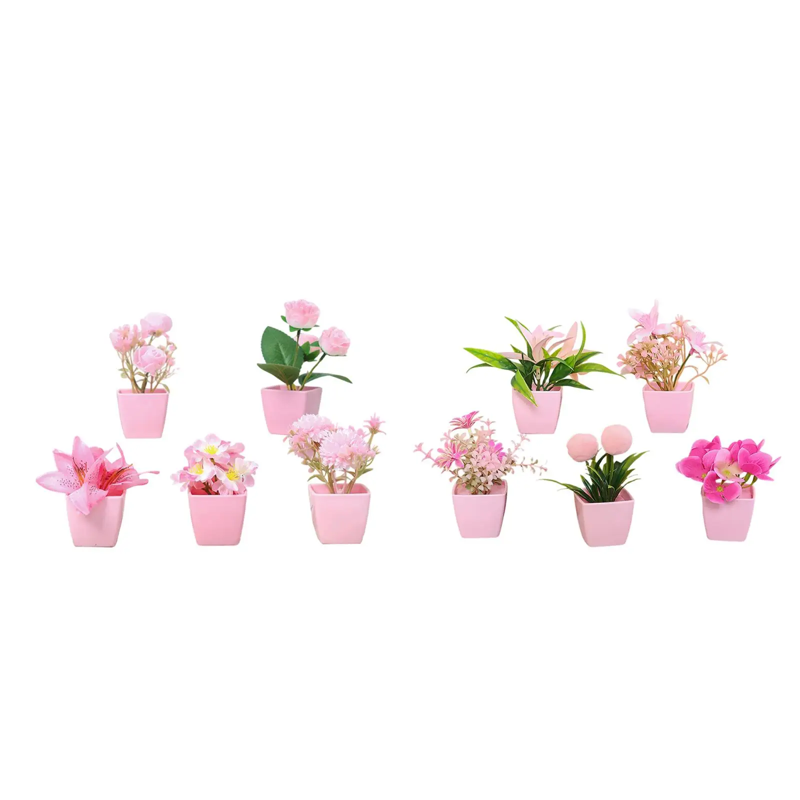 5x กระถางดอกไม้จําลองดอกไม้ช่อดอกไม้แจกันของขวัญวันเกิด Faux Mini Potted