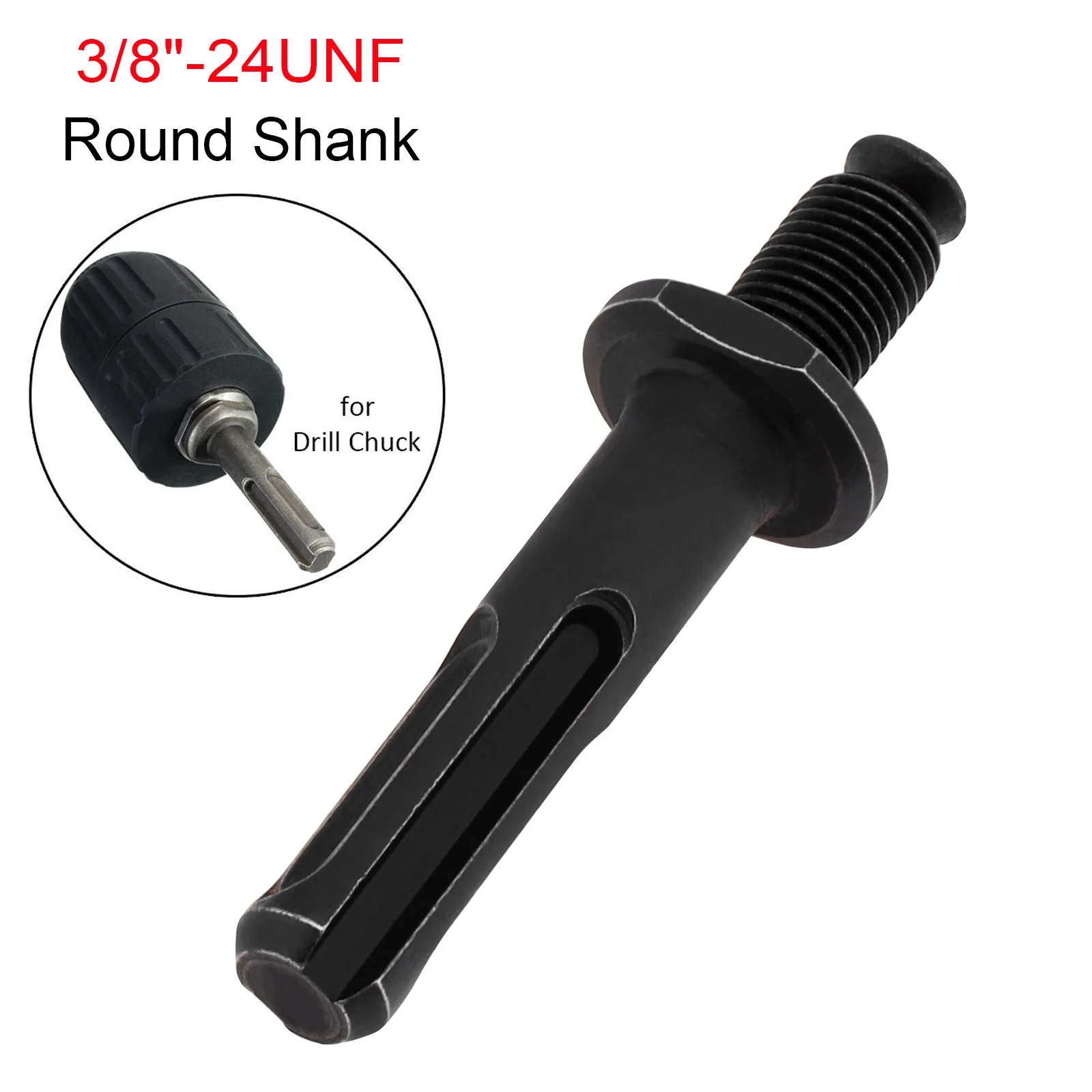 

3/8-24UNF Electric Hammer Round Handle Connecting Rod Electric Drill Chuck Adapter Extension Tool