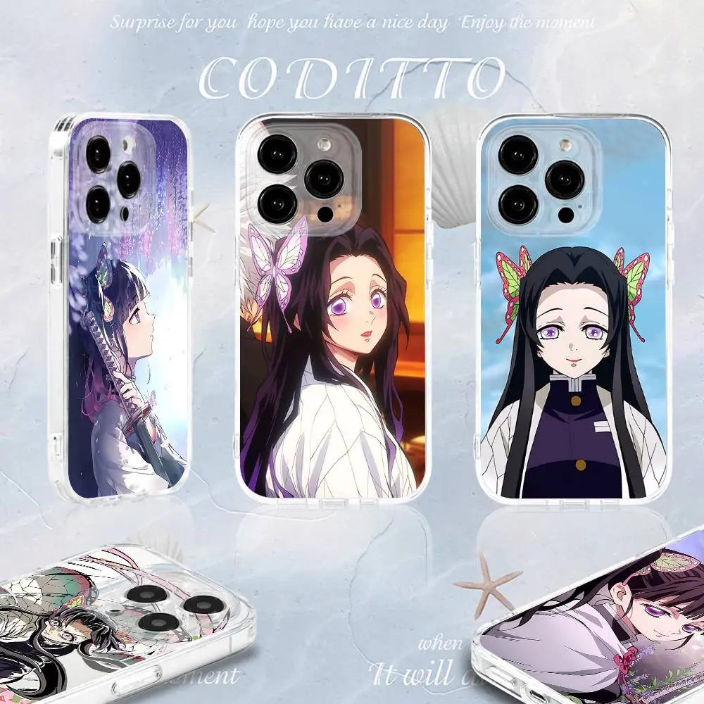 

Kanae Kocho D-Demon S-Slayer Phone Case For iPhone 16,15,14,13,12,11 Pro,Max,Plus,X,XS,XR,SE4,E Mini Transparent Soft Cover