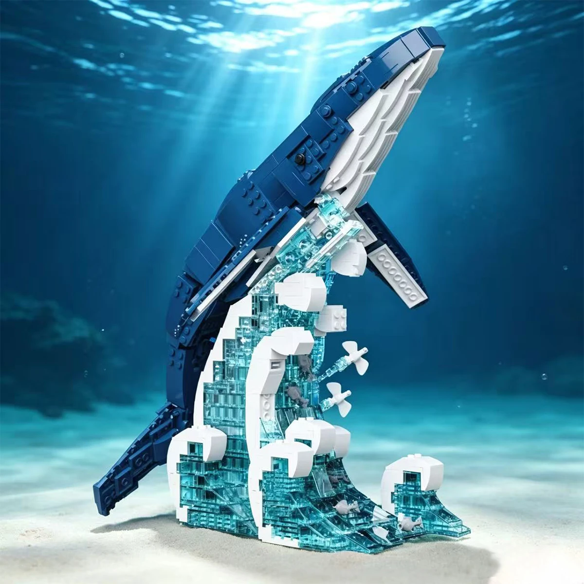 Ideas Series Blue Whale Building Block Giant Marine Mammals In The Sea Model Bricks Toys For Kid Birthday Gift MOC 1163PCS