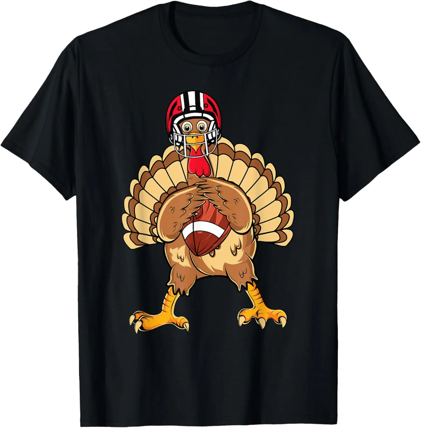 

Happy Thanksgiving Turkey Playing Football Dad Men Boys T-Shirt