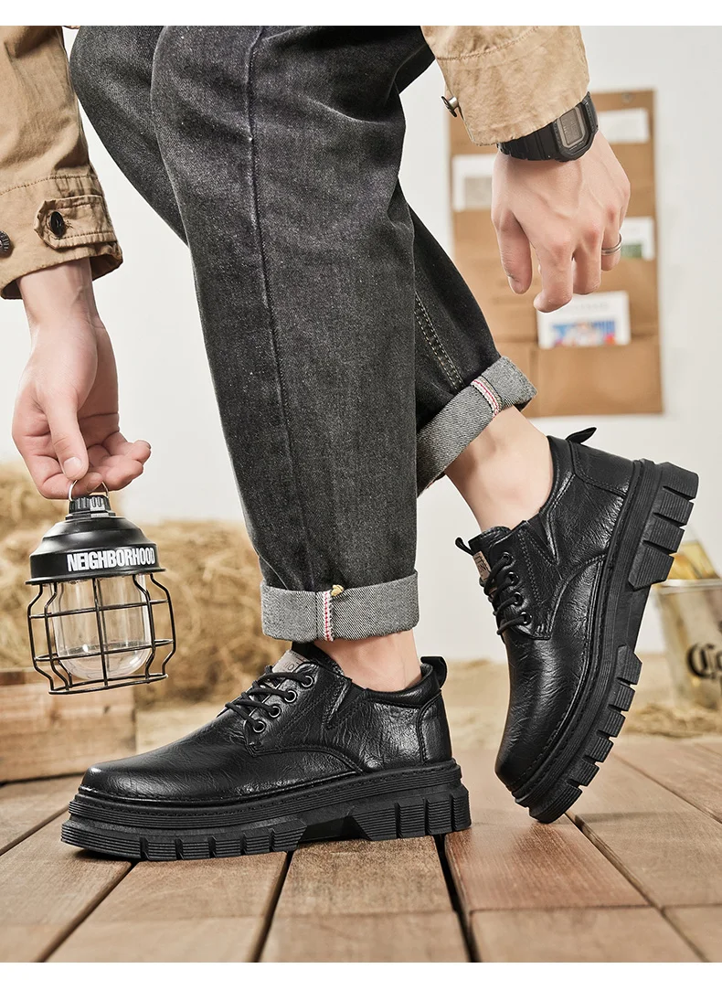 Herren-Freizeitschuhe, Vier-Jahreszeiten-Handarbeit, bequeme Outdoor-Arbeitsschuhe, modische Joker-Jugend-Trendschuhe, Business-Party-Lederschuhe – Detail 16