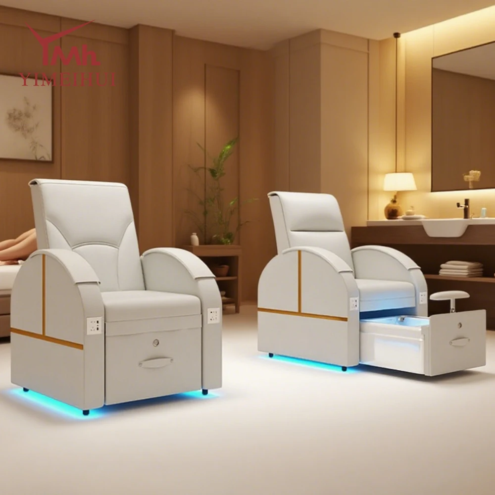 Wholesale Multi-functional nail salon kneading massage pedicure spa chairs with foot bathtub