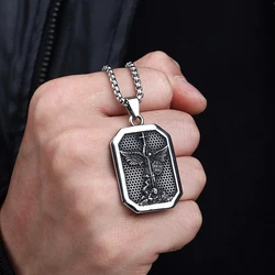 2024 New Stainless Steel Catholic Patron Saint Pendant Michael St. Michael The Archangel Pendant Necklace Dropshipping fior gift