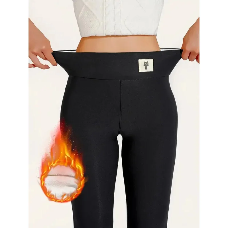 Winter Thicken Warm Leggings Women Lamb Cashmere Joggers High Waist Fleece Elastic Tights Warm Tights Pants Slim Velvet Legging