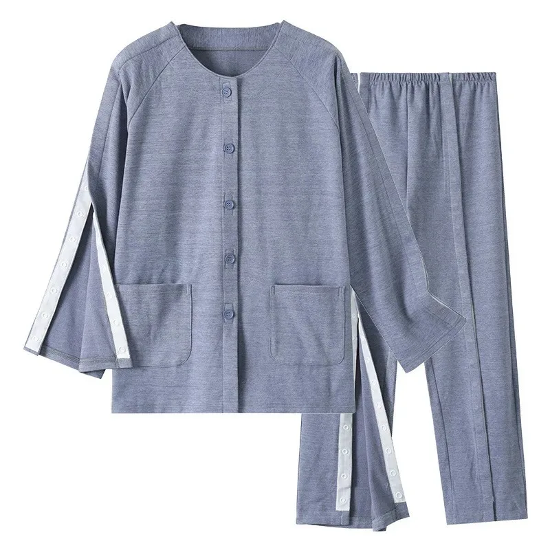 ailili fracture patients clothing Thicken velvet pajamas Full open Patient suit easy to wear Nursing uniform hospital niuaniua❤