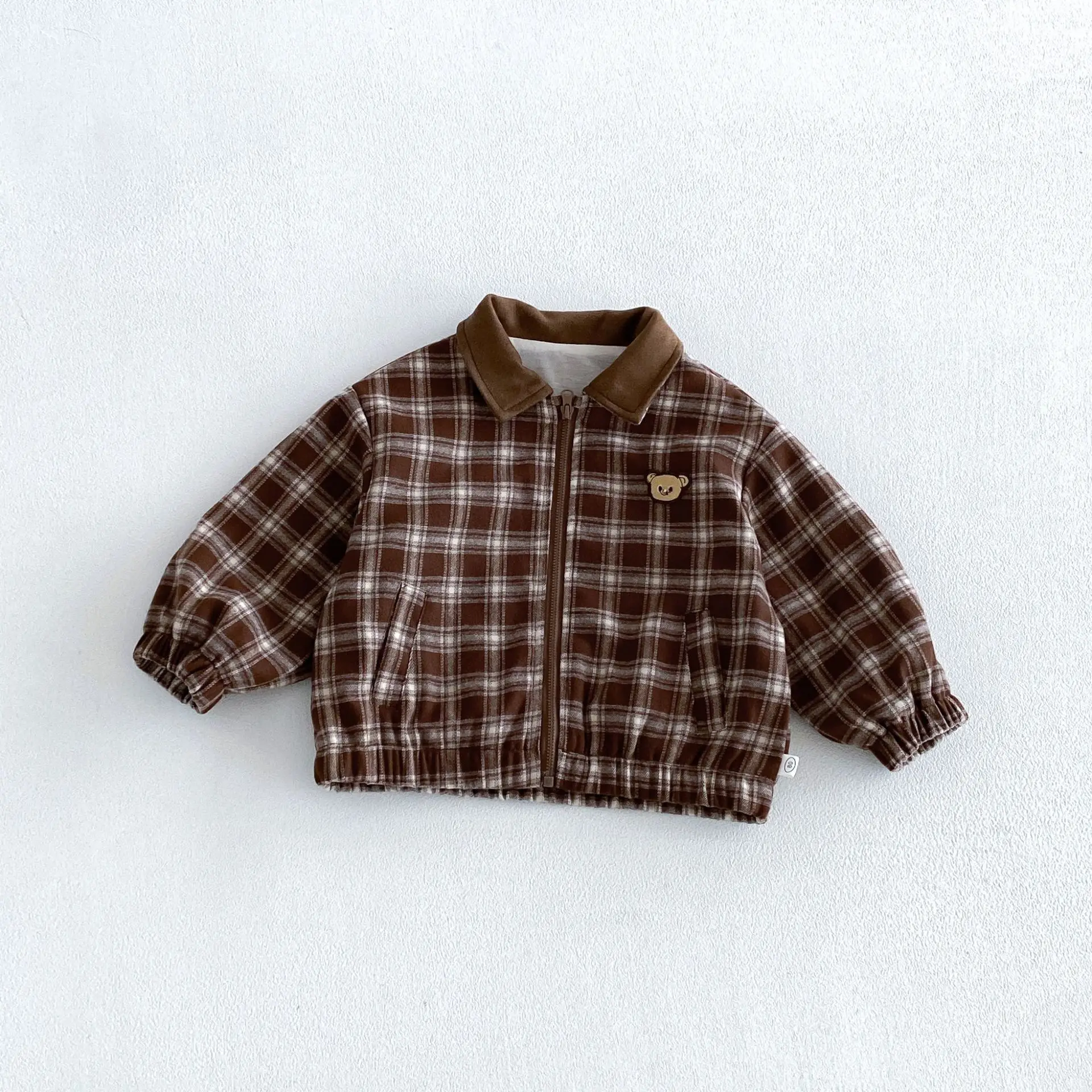 2026 New Autumn Girls Preppy Plaid Lapel Jacket | Toddler Baby Girl Collar Checkered Top Kids Casual Fall Outwear Coat