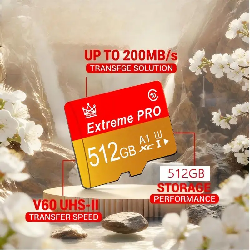 Premium SD Cards 512GB 256GB 32GB Memory Card TF Cards Micro TF SD Card V60 Class 10 HD for PC/Gaming Console/Desktop