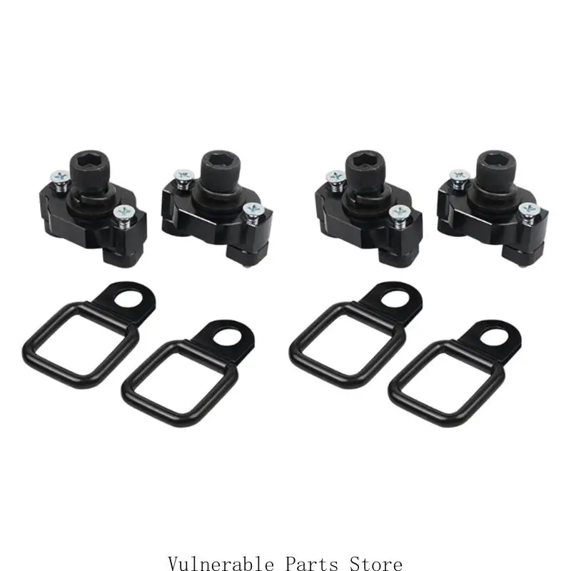 2/4 Pcs UTV Tie Down Point Aluminum D-Loop Cargo Hardware for Mounting Blocks with T-Slot and Secure Strap Holds