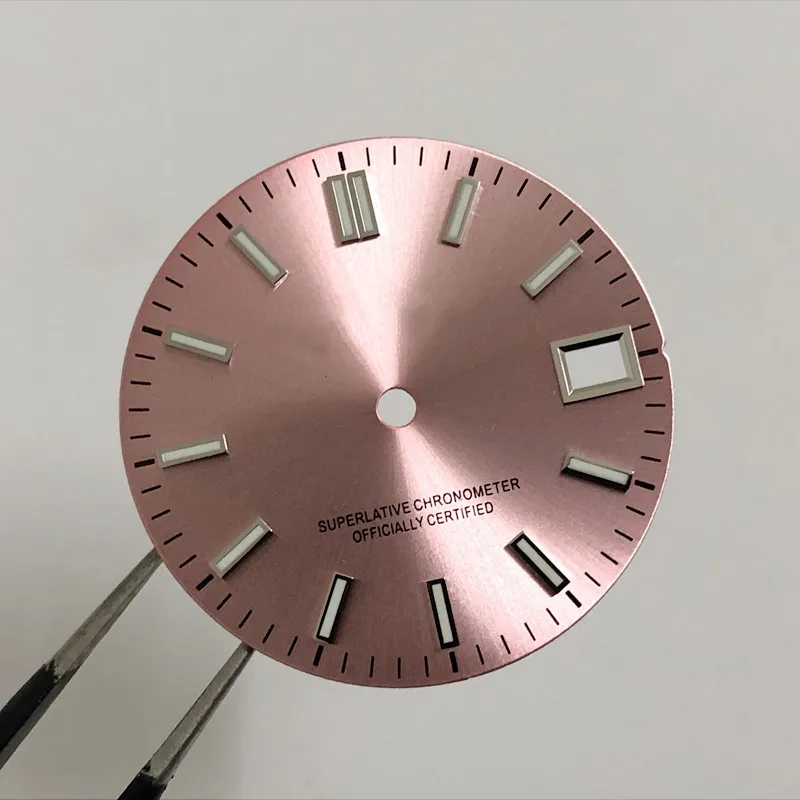 B1 Date JUST Oyster quadrante rosa modificato per movimento NH35/36/4R36 28,5 mm con logo s e r