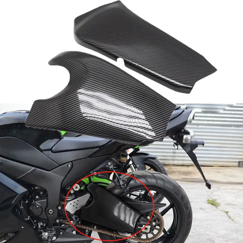 For Kawasaki Ninja 636 ZX6R ZX-6R 2009 - 2019 Motorcycle Rocker Arm Chain Guard Fairing Side Cover ABS Carbon Accessories