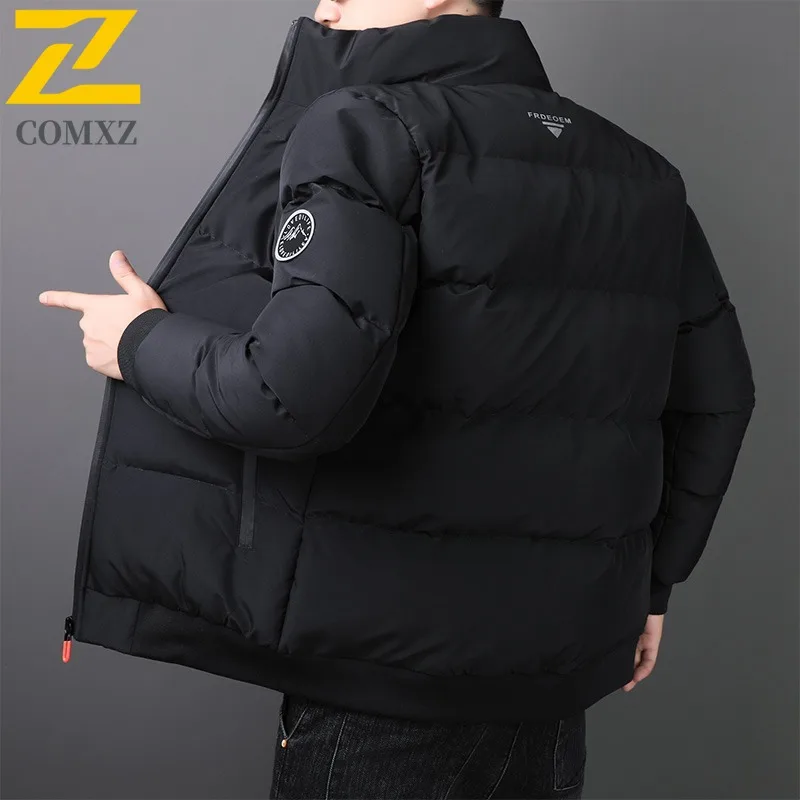COMXZ Men Winter Korean Style Trendy Slim Fit Thickened Cotton Padded Down Jacket Short Casual Plus Size outdoor sports Coat