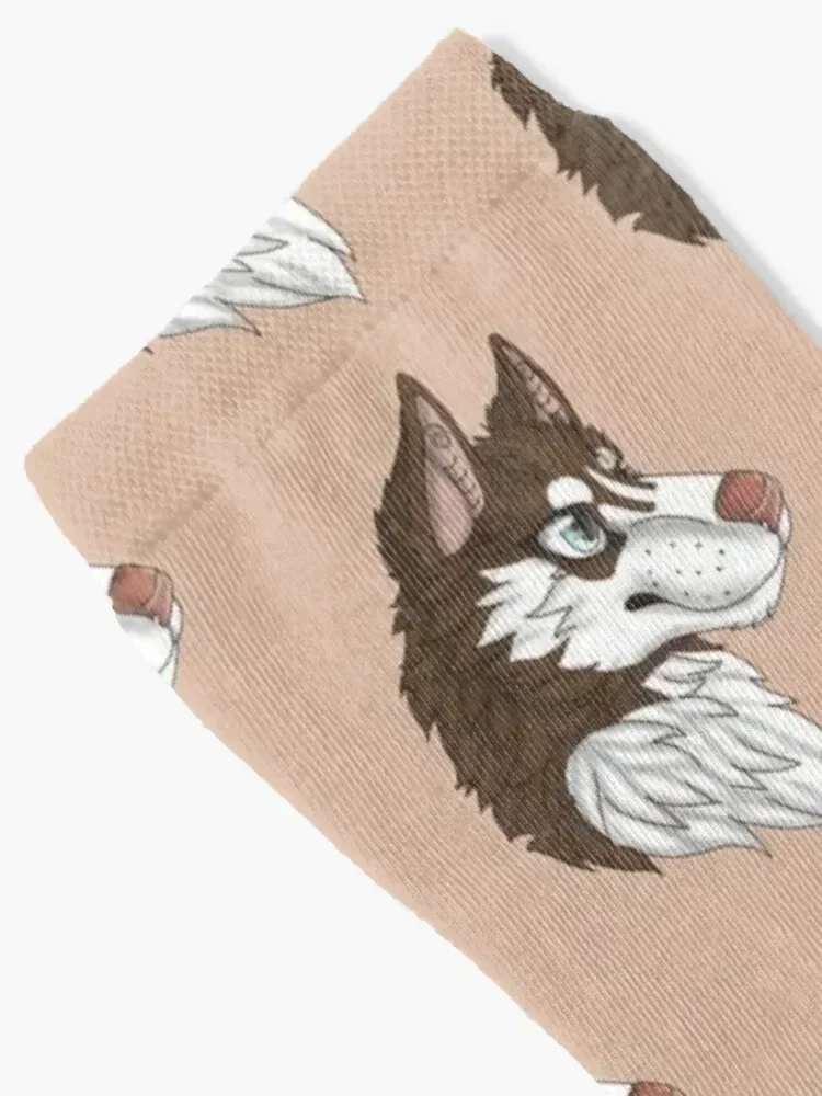 Brown Husky Socks hiking christmas gift Women Socks Men's