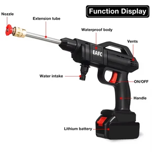 Wireless high pressure cleaner, 1500W, spray water pistol, jet washer, cleaning machine, makita 18V battery 9 Main Washer Sales High Pressure Battery - №4
