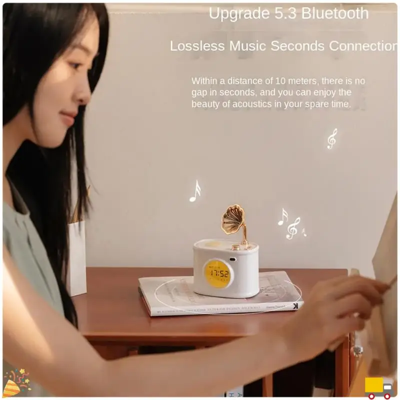 A32HOT-Bluetooth Altoparlante Orologio retrò Sveglia Calendario con display Desktop Decorazioni per la casa Regalo creativo Piccolo altoparlante