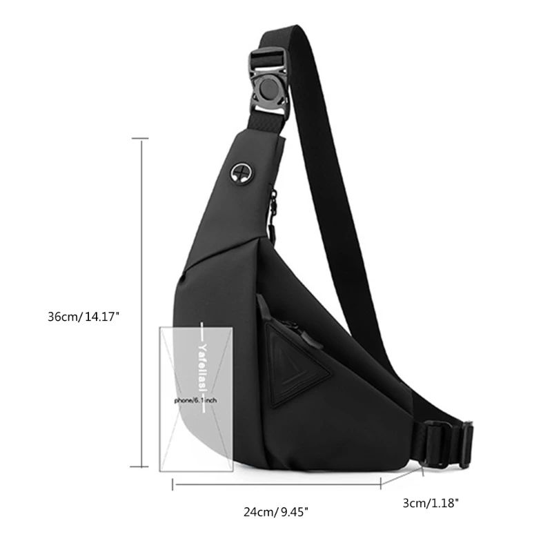 Mens Women Chest Bag Backpack with Multiple Pockets and Earphone Hole Waterproof Crossbody Shoulder Sling Bag Chest Pack