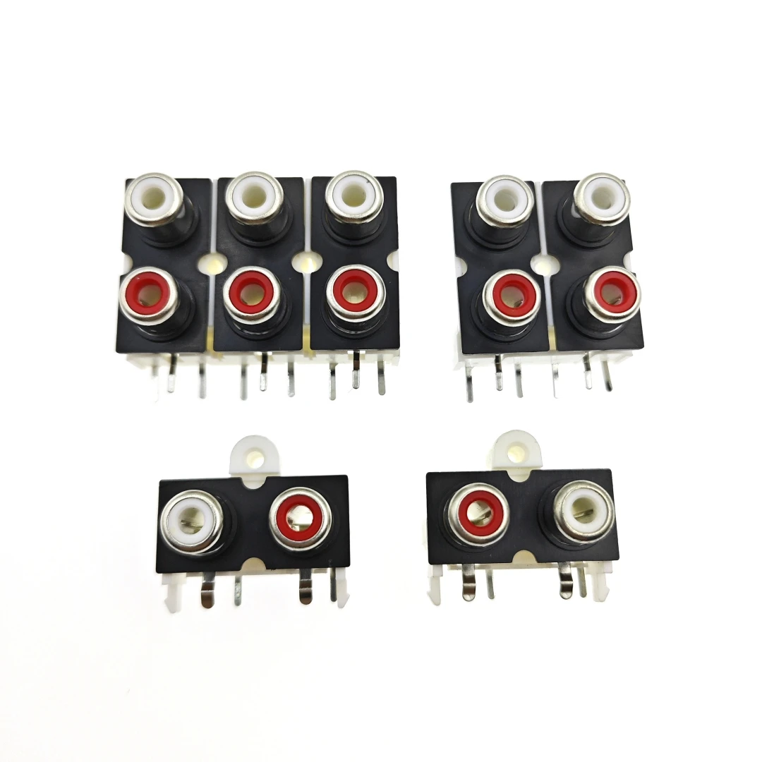 2 uds conector de enchufe Rca Av2-8.4-9 Juego de enchufe de Audio de señal conector de Audio conector de Audio de enchufe madre para 2 agujeros 4 agujeros