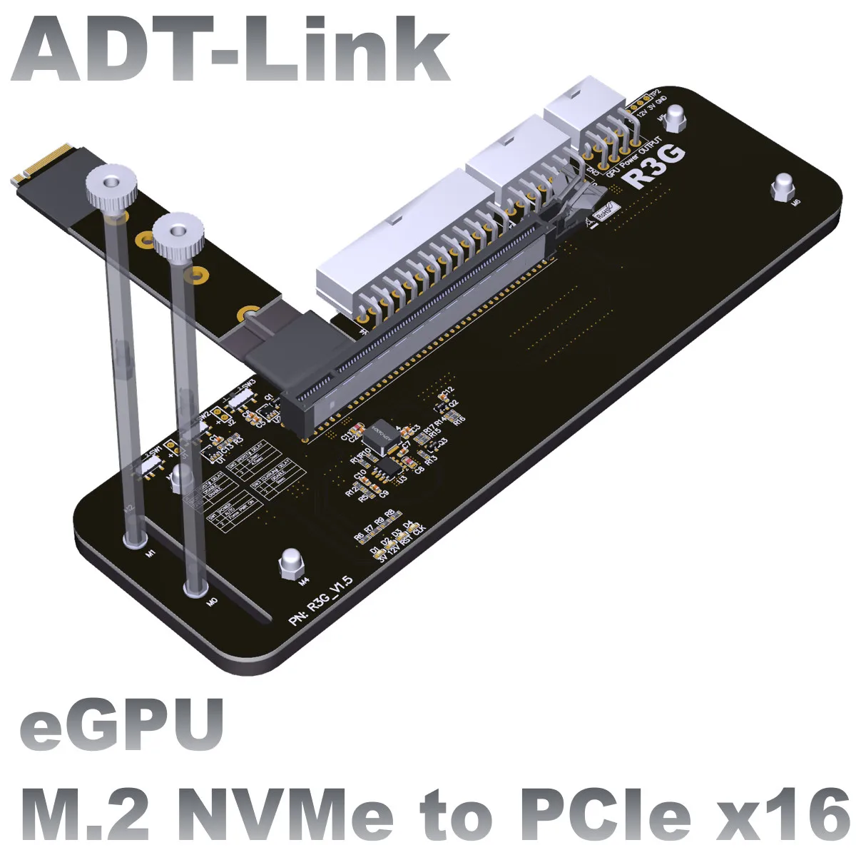 ADT-Link M.2 NVMe edge to PCIe x16 Connector eGPU Adapter R43SG 3.0/4.0 eGPU For NUC / ITX / STX / Notebook PC Gaming