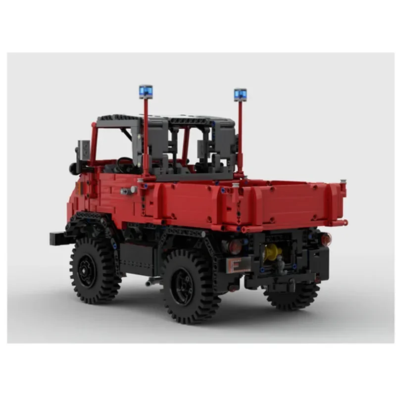 MOC-166417 U411 Fire Truck with Trailer Assembly Splicing Building Block Model 3825 Parts Kids Building Blocks Toy Gift