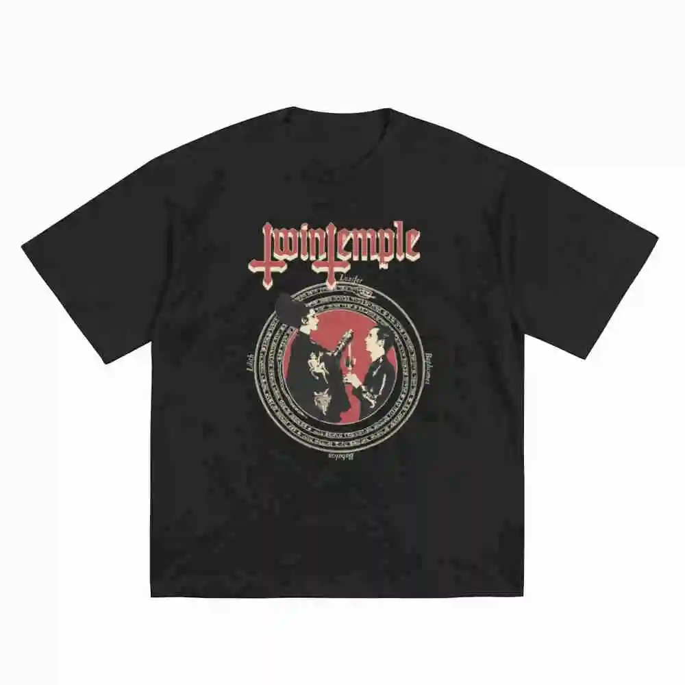 Twin Temple Short Sleeve Tee 100% Cotton T-Shirt
