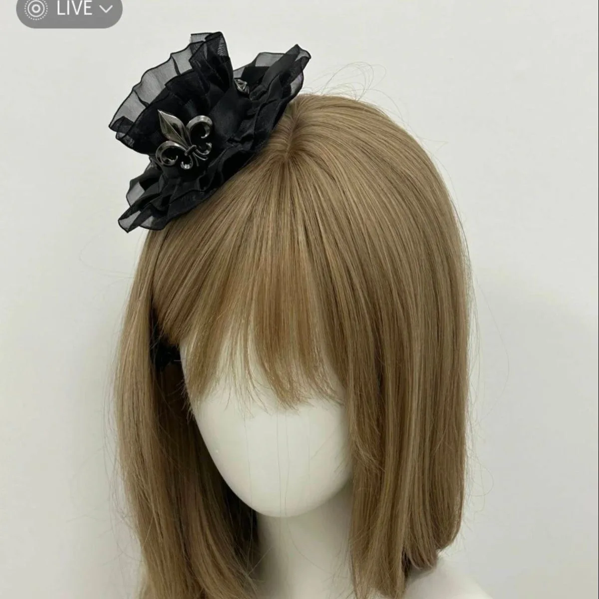 ผู้หญิงสาวญี่ปุ่น Harajuku Black Gothic Lolita ลูกไม้ขนาดเล็กหมวกหมวก Headdress คอสเพลย์ปาร์ตี้อุปกรณ์เสริมผม Hairpin