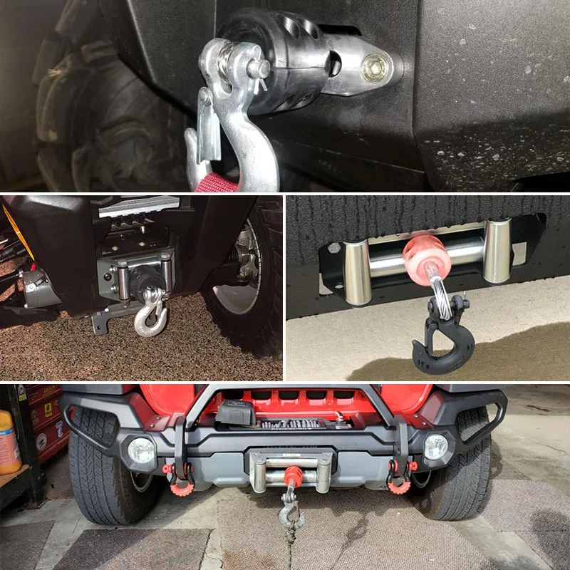 Car modification accessories, winch hook, stopper, cable protector, rubber wire plug, off-road vehicle modification - view 4