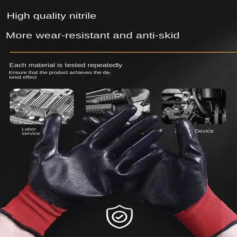 12 Pairs Gardening Gloves for Men Women Rubber Coated Work Garden Gloves Safety Work Gloves Construction