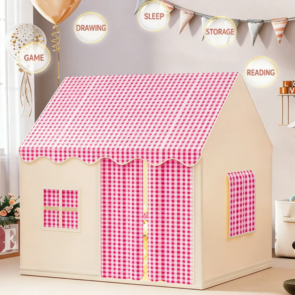 Children's Tent Play House Indoor Formaldehyde-Free Strong Bracket Large Space Available in Three Colors Kids Indoor Play Area