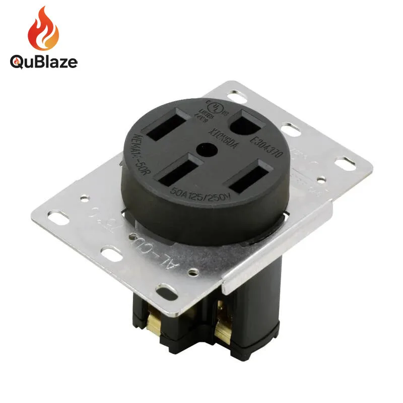 250V 50A American 4 Hole NEMA L14-50P 14-50R US Generator Outlet Anti-Off Industry Power Socket Plug Inline Wire Connector