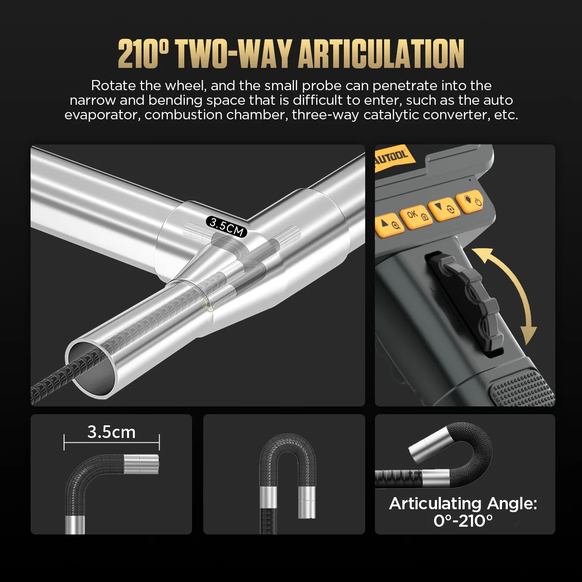 AUTOOL SVB305 Steering Endoscope 5mm HD Camera Automotive Boroscope Inspection Endoscopic Tools Sewer Endoscope Camera For Car