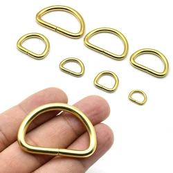 20pcs Brass D Ring Dee Buckles Bag Strap Half O Ring Buckle for Clothing Bag Parts Dog Collar Pet leash DIY Hardware Accessories